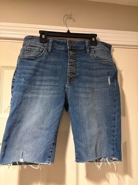 Kut from the Kloth High-Rise Button-Fly Bermuda Shorts